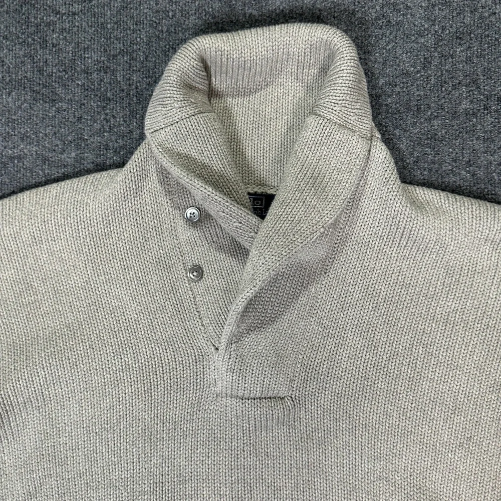Polo Ralph Lauren Men's Size XXL Shawl Collar Sweater Cotton Shaker Knit Gray